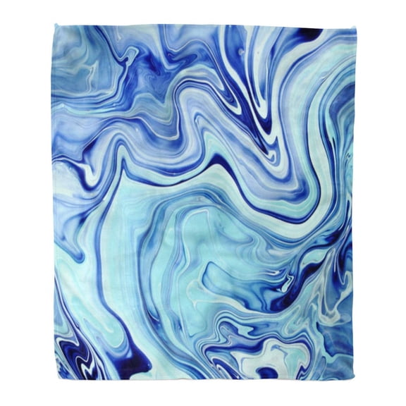 SIDONKU Throw Blanket 58x80 Inches Green Abstract Blue Marble Watercolor Architecture Black Bright Color Creative Warm Flannel Soft Blanket for Couch Sofa Bed