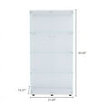 thumbnail image 3 of mayceyee Modern 4-Tier Display Cabinet with Glass Doors and Lock, Curio Storage Cabinet 5mm Tempered Glass Floor Standing Collection Bookshelf for Living Room, Bedroom, Office, White, 3 of 12