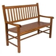 thumbnail image 3 of Shine Company Traditional Hardwood Patio Porch Garden Bench in Brown, 3 of 6