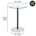 thumbnail image 3 of mDesign Metal/Glass Round Accent Side/End Drink Table, Black/White Marble Print, 3 of 6