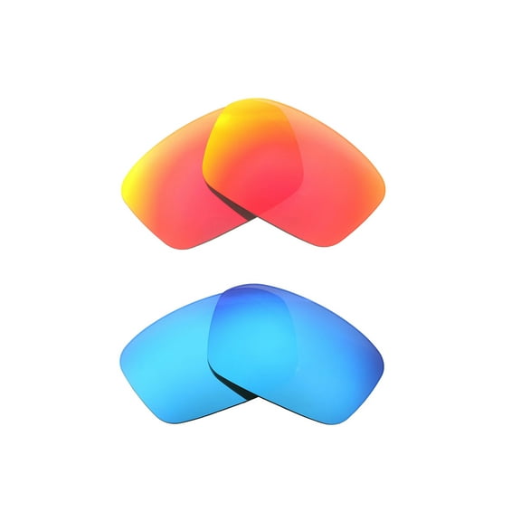 Walleva Polarized Fire Red   Ice Blue Replacement Lenses For Oakley Siphon Sunglasses