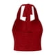 thumbnail image 4 of Top corto de encaje para mujer - Sexy transparente, sin espalda, camiseta de malla para salir, 4 of 4