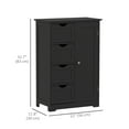 thumbnail image 3 of kleankin Armoire de Rangement de Salle de Bain avec Tiroirs et Tablette Ajustable, Noir, 3 of 10