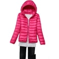 thumbnail image 3 of Chaqueta de plumón para mujer, talla grande, chaqueta de plumón ligera y plegable con capucha para otoño e invierno, 3 of 5