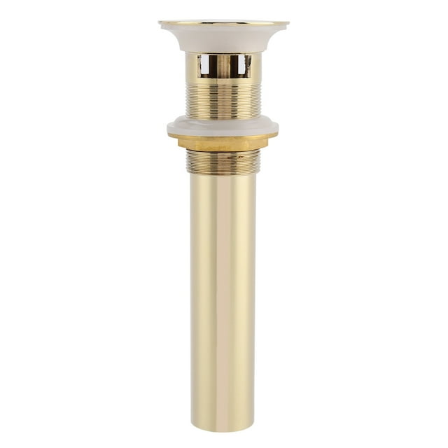 Desagüe emergente para lavabo de baño Nikou Latón G1-1/4' con rebosadero oro de Circonio