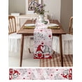 thumbnail image 4 of Table Runner 60 Inches Long for Kitchen Dining, Valentine Gnomes, Dresser Scarf Farmhouse, Dining Table Decorations for Wedding/Parties, Spring Silver Leaves Red Rose 13 x 60 In, 4 of 9