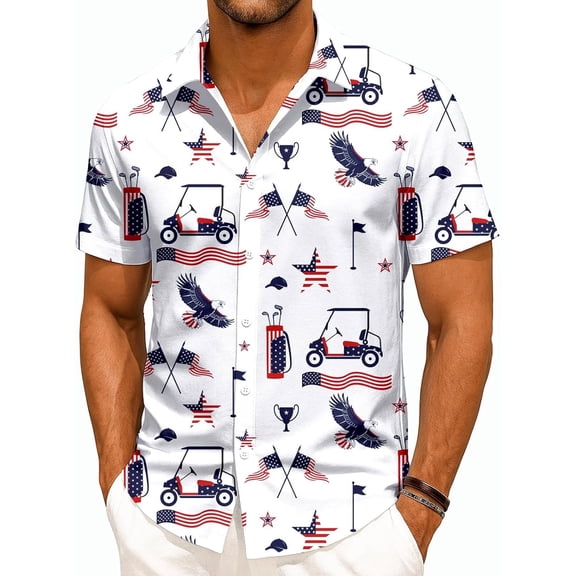 Tropical Hawaiian Shirts for Men Summer Button Down Shirt Short Sleeve for Men, Vacation Beach Party Casual Aloha Shirt