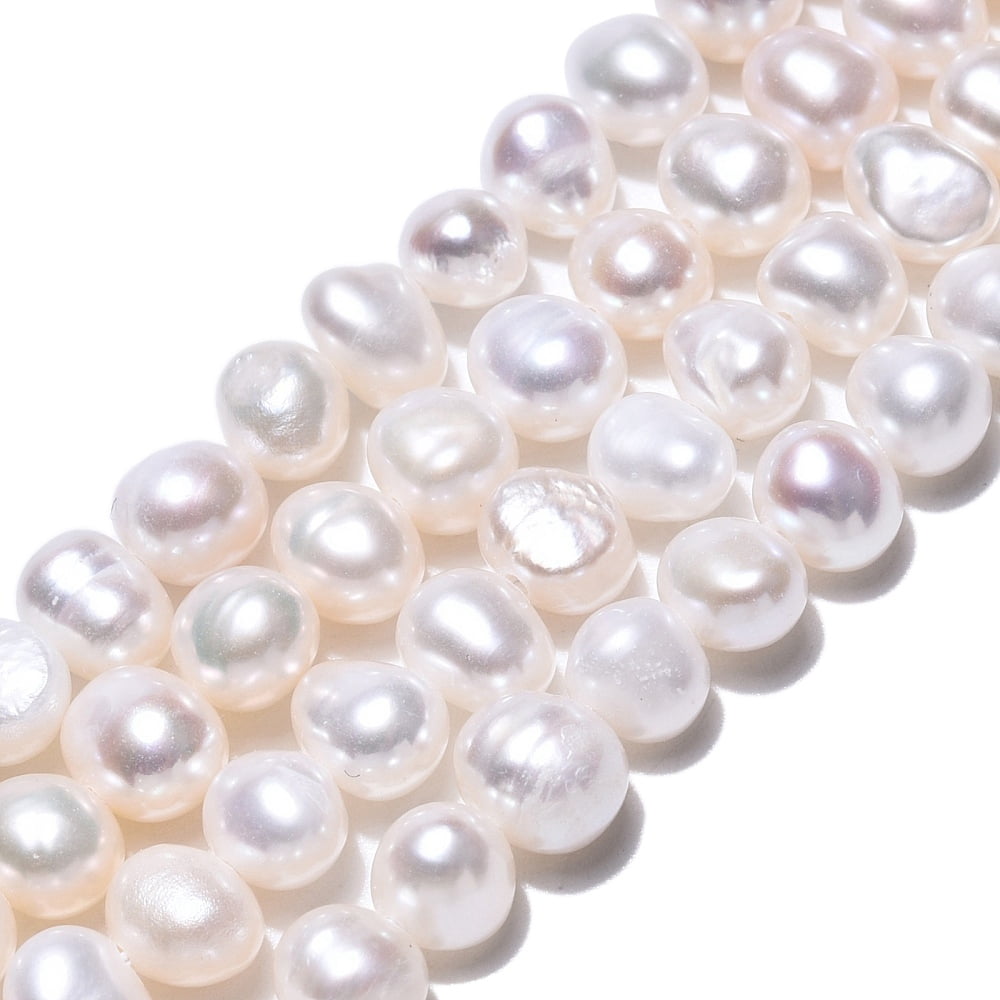 Cultured Freshwater Pearl Beads Strands Two Sides Polished Creamy White 5~6x4.5~5x 4.5~7mm Hole: 0.6mm about 33~34pcs/strand 6.89''(17.5cm)