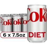 Diet Coke Diet Cola Soft Drink, 7.5 fl oz Mini Cans, 6 Pack
