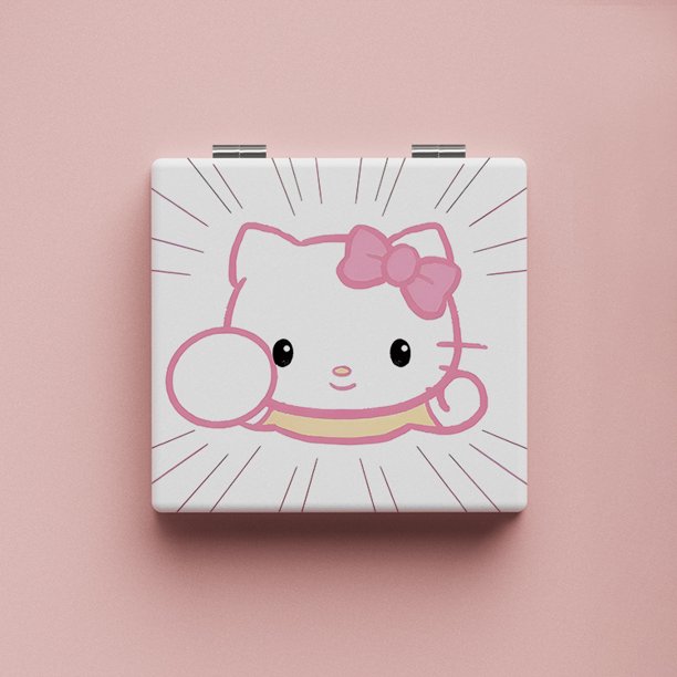 Helloed Kitty pequeño espejo cosmético portátil lindo Ins plegable Mini espejo de maquillaje estudiante accesorios de belleza herramientas espejo cosmético