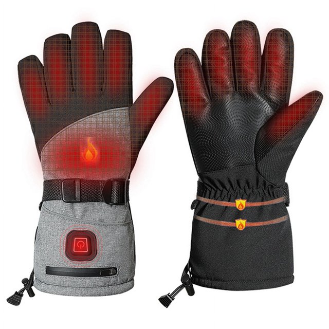 Guantes con Calefacción Eléctrica con 3 Niveles de Temperatura, Batería Recargable de 5000 mAh, Guantes Térmicos para Esquí y Actividades al Aire Libre en Invierno
