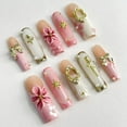 thumbnail image 2 of Duchess Rose,Custom Press On Nails, Almond Stiletto Square Nails, 3D Luxury Nail Art, Elegant Acrylic Nails, Spring Wedding Gift, Handmade Nail Set,Size M, 2 of 7