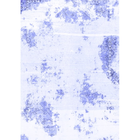 Ahgly Company Machine Washable Indoor Rectangle Abstract Blue Modern Area Rugs, 7' x 9'