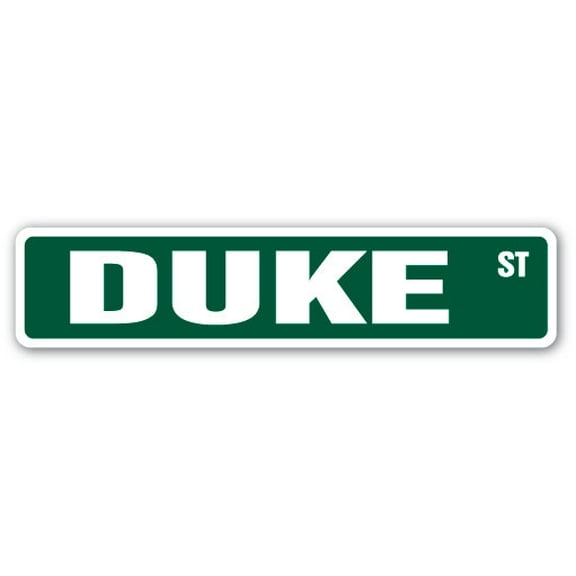 DUKE Street Sign Childrens Name Room Sign | Indoor/Outdoor | 30" Wide