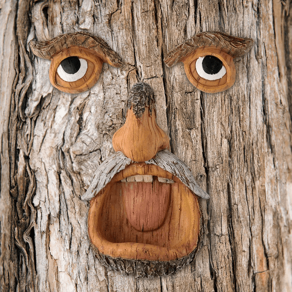 ;MALLMALL6 Tree Face Bird Feeder, Garden Outdoor Decor Yard Art Statue,1pack
