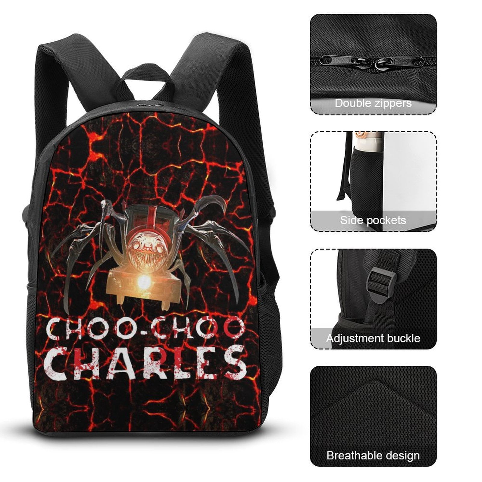 Choo-Choo Charles 3 Piece Backpack Set with Lunch Bag Pencil  display picture 1