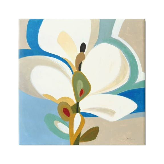 Stupell Industries White & Blue Orchid Abstract Painting Gallery Wrapped Canvas Print Wall Art, 30 x 30