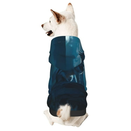 Haiem Lonely Night Wolf for Winter Dog Hoodie Sweatshirts with Pockets Warm Dog Clothes for Small Dogs Chihuahua-X-Large