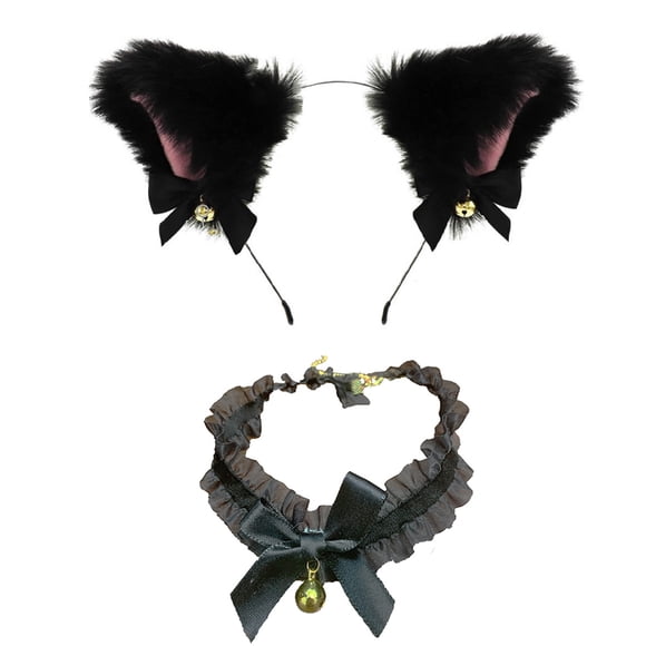 UPGRATOR 1Jgo Collar Con Lazo Y Diadema Orejas De Estilo Simple Y Adorable