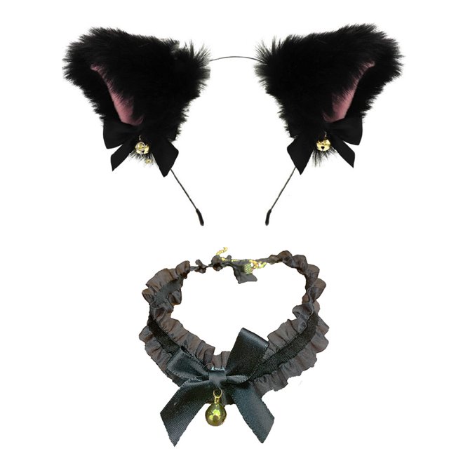 UPGRATOR 1Jgo Collar Con Lazo Y Diadema Orejas De Estilo Simple Y Adorable