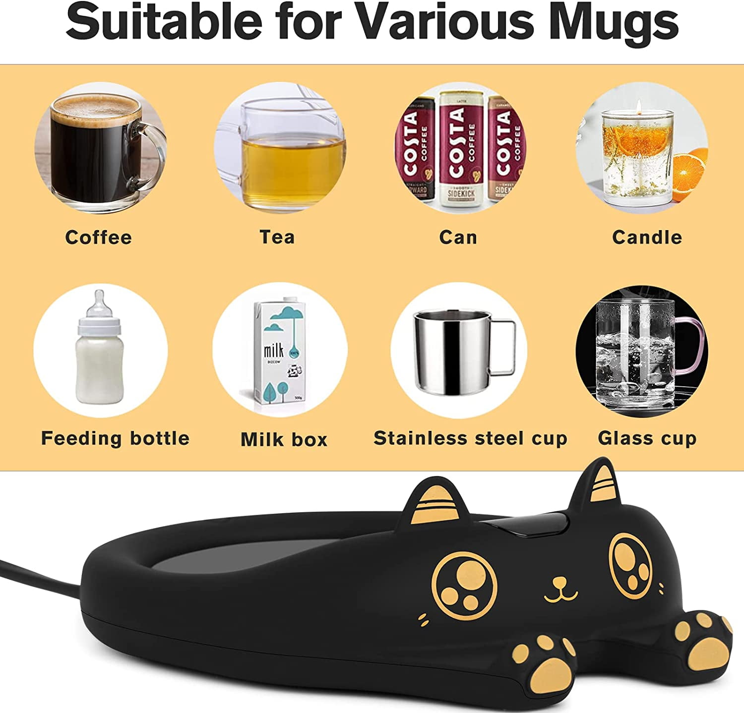  Oracer Coffeee Mug Warmer for Desk with Auto Shut Off, Coffee  Cup Candle Wax and Electric Beverage Tea Milk Warmer Heating Plate: Home &  Kitchen