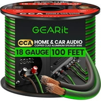 GEARit Speaker Wire 18 Gauge (100 Feet / 30 Meters), Black Speaker Cable 18AWG, Transparent, 2-Conductors,Speaker Wires for Home Theater and Car Speakers, in-Wall and Outdoor Use