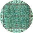 thumbnail image 1 of Ahgly Company Indoor Round Oriental Light Blue Traditional Area Rugs, 8' Round, 1 of 4