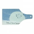 thumbnail image 1 of Animal Cutting Board, Mother Polar Bear Hugging Her in the Snow North Winter Love Keeps Warm Art, Decorative Tempered Glass Cutting and Serving Board, Wine Bottle Shape, White Blue, by Ambesonne, 1 of 1