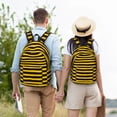thumbnail image 5 of Balery Bee Stripe Vintage Canvas Backpack for Men and Women - Large Capacity, Durable Travel Laptop Bag for School, Work, Hiking, and Outdoor Activities, 5 of 6
