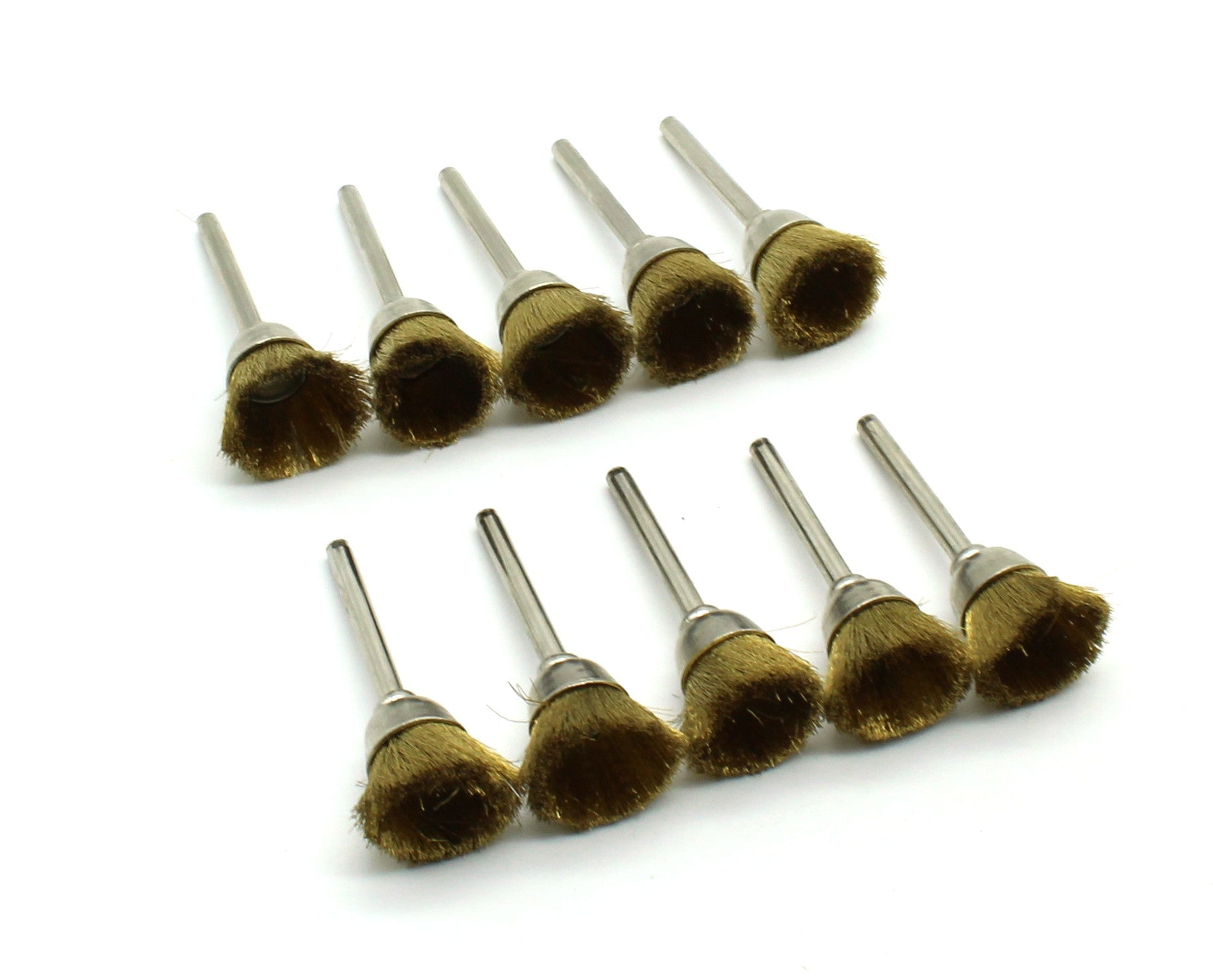 TMAX 100 pc Brass 1/2 Inch Cup Wire Brush Wheel with 1/8 Inch Shank for Dremel Rotary Tools