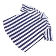 thumbnail image 3 of Camisa A Rayas Para Hombre, Diseño En Contraste Azul Y Blanco, Parte Superior Con Botones De Manga Corta Para La Vida Diaria, Viajes, Trabajo, Oficina, Hogar, Calle Con Diseño De, 3 of 7