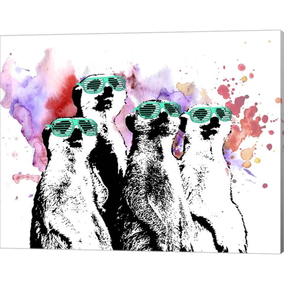Hip Family Portrait - Aqua Glasses by Color Me Happy, Canvas Wall Art, 20W x 16H