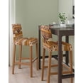 thumbnail image 2 of Western Texas Star Vintage Bar Stool Covers Set of 4, Retro Farmhouse Yellow Brown Wooden Stretch Bar Chair Covers with Backs, Removable Pub Counter Height Chair Cover for Kitchen Dining Room Cafe, 2 of 7