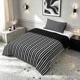 thumbnail image 2 of Manfei Geometric Stripe Twin Comforter Sets, Gray Black White Minimalist Bedding Set, Black Reversible 2-Piece, 1 Comforter and 1 Pillowcase, 2 of 6