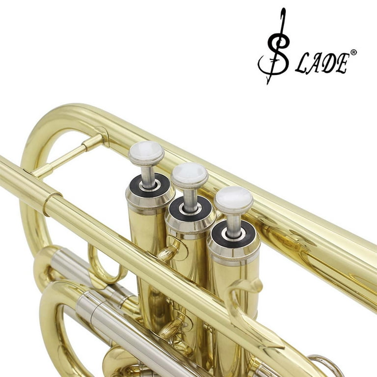 SLADE Professional Bb Flat Cornet Brass Instrument with Carrying Case  Gloves Cleaning Cloth Brushes - Walmart.com