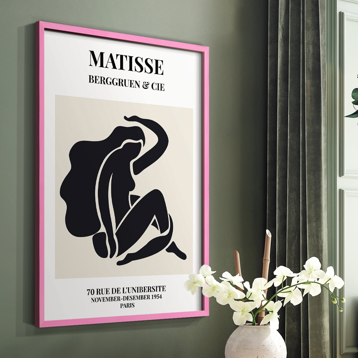 Matisse CXLIV Framed Print in Pink Solid Wood 11 x 14 Framed Print