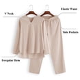 thumbnail image 6 of COOFANDY Men's Matching Set Summer Beach 2 Piece Linen Outfits Long Sleeve Casual Shirt Elastic Waist Drawstring Pants Set, 6 of 6