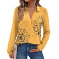 thumbnail image 3 of Women's Fashion Athleisure Long-Sleeve Vintage Floral Print Stand Collar Polo Shirt Top, Comfortable & Skin-Friendly & Breathable, Gifts for Women, 3 of 6