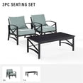 thumbnail image 3 of Crosley Furniture Kaplan 3Pc Fabric Conversation Set in Oil Bronze/Mist Green, 3 of 11
