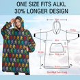 thumbnail image 4 of Oversized Wearable Blanket Hoodie,Multicolor Bigfoot Pattern Sherpa Blanket Hoodie with Super Pockets,Super Warm Fuzzy Pullover for Women & Men, 4 of 6