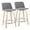 Grey Fabric, Round Chrome Footrest, variant on LumiSource Brown Toriano 24" Fixed Height Counter Stool - Set of 2