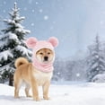 thumbnail image 5 of Adjustable Knit Dog Hat for Large Dogs, Winter Warm & Summer Sun Protection with Brim, Soft Pink Beanie for Medium Large Breed Pets All Season, 5 of 7