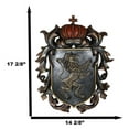 thumbnail image 2 of Ebros Large Medieval Heraldic Royal Lion Coat of Arms King Crown Shield Plaque, 2 of 9