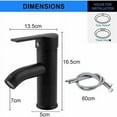 thumbnail image 3 of Grifo de lavabo negro, grifo de agua fría y caliente, mezclador de baño de acero inoxidable, para lavabo o lavabo de baño, lavabo de mano, agua caliente y fría ajustable, 3 of 5