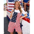 thumbnail image 5 of 250th Anniversary American Flag Overalls for Women Shorts Romper Festival Jumpsuits Work Bibs Coveralls(Red White Blue,L), 5 of 8
