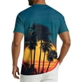 thumbnail image 7 of Youpwaven Men's Hawaii Tropical Graphic T-Shirt, All-over Palm Tree Sunset Print Summer Tee, Casual Short Sleeve Crew Neck Beach Top, Soft Vacation Apparel, 7 of 7