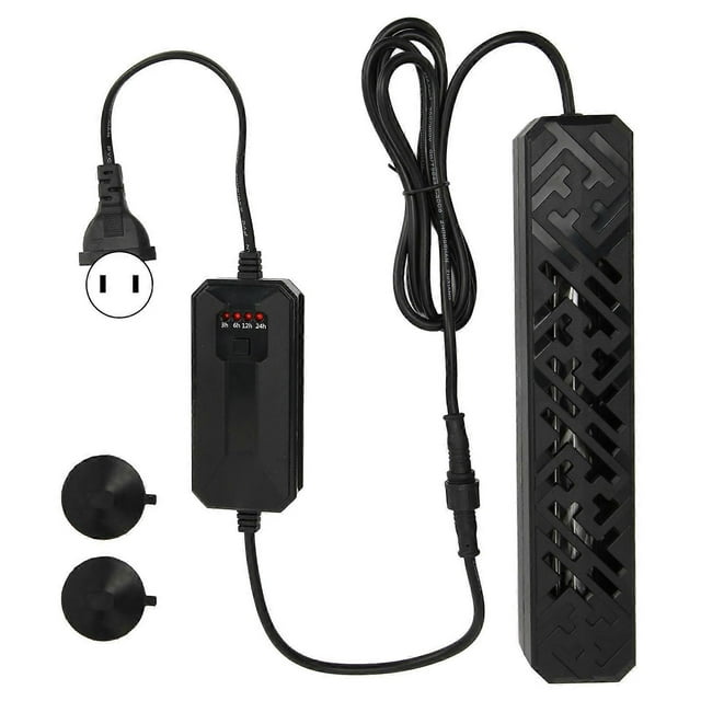 Fish Tank Water Clean Light Single High Penetration Quartz Tube Safety Sealing Aquarium UV Lamp with Timer US Plug 110V 11W