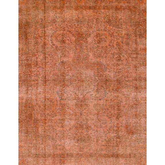 Ahgly Company Indoor Rectangle Abstract Orange Red Abstract Area Rugs, 2' x 5'