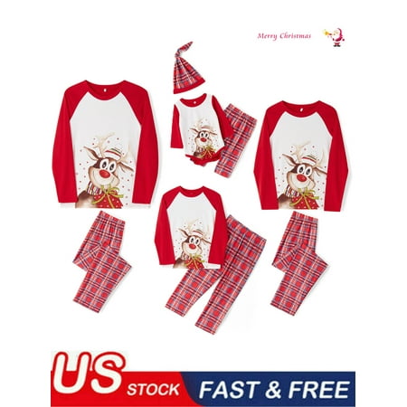 

Christmas Matching Family Pajamas Sets for Adult Kids Baby Christmas Fawn Holiday Xmas Sleepwear Set