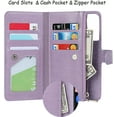 thumbnail image 2 of Compatible with Samsung Galaxy S22 5G Wallet Case,Detachable 2 in 1 Magnetic Zipper Leather Cover Case [6 Card Slots] [Wrist Strap] [Stand Feature] for Samsung Galaxy S22 5G,6.1 inch Purple, 2 of 9